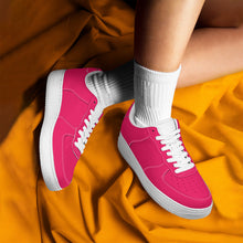 Load image into Gallery viewer, Ti Amo I love you - Exclusive Brand - Bright Hot Pink - Skeleton Hands with Heart - Low Top Unisex Sneakers