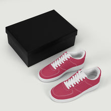 Load image into Gallery viewer, Ti Amo I love you - Exclusive Brand - Viva Magenta - Single White Heart - Low Top Unisex Sneakers