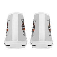Load image into Gallery viewer, Ti Amo I love you - Exclusive Brand - Alto Gray - Mama Skeleton - CREEP IT REAL - High-Top Canvas Shoes - White Soles