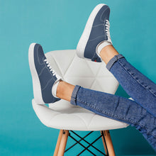 Load image into Gallery viewer, Ti Amo I love you - Exclusive Brand - Dark Grey Blue - Skeleton Hands with Heart - Low Top Unisex Sneakers