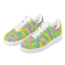 Load image into Gallery viewer, Ti Amo I love you - Exclusive Brand - Pear Yellow Cadet Blue, Can Can, Pastel Green Camouflage - Low Top Unisex Sneaker