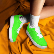 Load image into Gallery viewer, Ti Amo I love you - Exclusive Brand - Florescent Green - Skeleton Hands with Heart - Low Top Unisex Sneakers