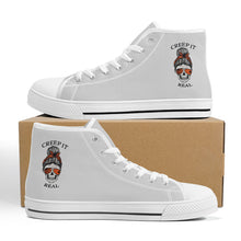 Load image into Gallery viewer, Ti Amo I love you - Exclusive Brand - Alto Gray - Mama Skeleton - CREEP IT REAL - High-Top Canvas Shoes - White Soles