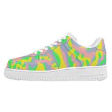 Load image into Gallery viewer, Ti Amo I love you - Exclusive Brand - Pear Yellow Cadet Blue, Can Can, Pastel Green Camouflage - Low Top Unisex Sneaker