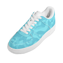 Load image into Gallery viewer, Ti Amo I love you - Exclusive Brand - Aquamarine Blue, Downy, Spray Camouflage Low Top Unisex Sneakers