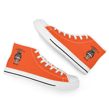 Load image into Gallery viewer, Ti Amo I love you - Exclusive Brand - Orange - Mama Skeleton - CREEP IT REAL - High-Top Canvas Shoes - White Soles