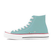 Load image into Gallery viewer, Ti Amo I love you - Exclusive Brand - Shadow Green 2 - White Daisy - High Top Canvas Shoes - White Soles
