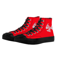 Load image into Gallery viewer, Ti Amo I love you - Exclusive Brand - Ferrari Red - Angry Fish - High Top Canvas Shoes - Black  Soles