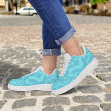 Load image into Gallery viewer, Ti Amo I love you - Exclusive Brand - Aquamarine Blue, Downy, Spray Camouflage Low Top Unisex Sneakers