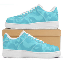 Load image into Gallery viewer, Ti Amo I love you - Exclusive Brand - Aquamarine Blue, Downy, Spray Camouflage Low Top Unisex Sneakers