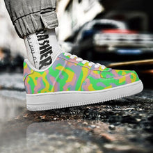 Load image into Gallery viewer, Ti Amo I love you - Exclusive Brand - Pear Yellow Cadet Blue, Can Can, Pastel Green Camouflage - Low Top Unisex Sneaker