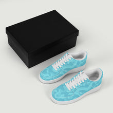 Load image into Gallery viewer, Ti Amo I love you - Exclusive Brand - Aquamarine Blue, Downy, Spray Camouflage Low Top Unisex Sneakers