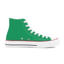 Load image into Gallery viewer, Ti Amo I love you - Exclusive Brand - Shamrock Green - White Daisy - High Top Canvas Shoes - White  Soles