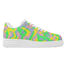 Load image into Gallery viewer, Ti Amo I love you - Exclusive Brand - Pear Yellow Cadet Blue, Can Can, Pastel Green Camouflage - Low Top Unisex Sneaker