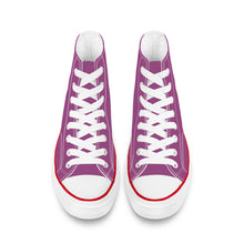 Load image into Gallery viewer, Ti Amo I love you - Exclusive Brand - Cannon Pink - White Daisy - High Top Canvas Shoes - White  Soles
