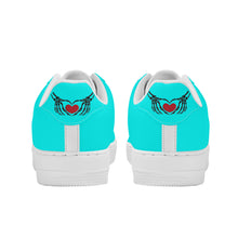 Load image into Gallery viewer, Ti Amo I love you - Exclusive Brand  - Aqua / Cyan - Skeleton Hands with Heart - Low Top Unisex Sneakers
