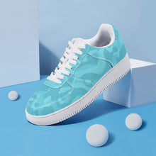Load image into Gallery viewer, Ti Amo I love you - Exclusive Brand - Aquamarine Blue, Downy, Spray Camouflage Low Top Unisex Sneakers