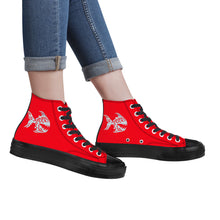 Load image into Gallery viewer, Ti Amo I love you - Exclusive Brand - Ferrari Red - Angry Fish - High Top Canvas Shoes - Black  Soles