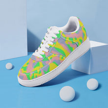 Load image into Gallery viewer, Ti Amo I love you - Exclusive Brand - Pear Yellow Cadet Blue, Can Can, Pastel Green Camouflage - Low Top Unisex Sneaker