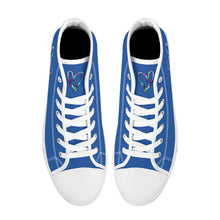 Load image into Gallery viewer, Ti Amo I love you - Exclusive Brand - Yale Blue - Colorful Hearts - High-Top Canvas Shoes - White Soles