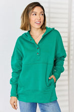 Load image into Gallery viewer, Zenana Half Snap Long Sleeve Hoodie