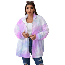 Load image into Gallery viewer, Ti Amo I love you Exclusive Brand Women's Fleece Stand-up Collar Coat With Zipper Closure(Plus Size)