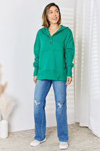 Load image into Gallery viewer, Zenana Half Snap Long Sleeve Hoodie