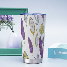 Load image into Gallery viewer, Ti Amo I love you - Exclusive Brand - London Hue, Teak & Trendy Pink Leaves - Tumbler 20oz