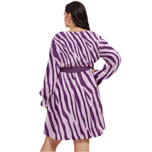 Load image into Gallery viewer, Ti Amo I love you - Exclusive Brand - Women's Plus Size - V-neck Dress With Waistband