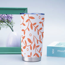 Load image into Gallery viewer, Ti Amo I love you - Exclusive Brand  - White with Japonica Leaves - Tumbler 20oz