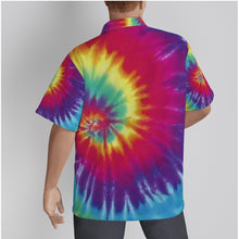 Load image into Gallery viewer, Ti Amo I love you - Exclusive Brand - Men's - Rainbow Tie-Dye - Hawaiian Shirt With Button Closure - Sizes XS-8XL