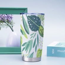 Load image into Gallery viewer, Ti Amo I love you - Exclusive Brand - White with Monstera Leaf - Tumbler 20oz