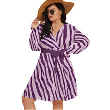 Load image into Gallery viewer, Ti Amo I love you - Exclusive Brand - Women's Plus Size - V-neck Dress With Waistband