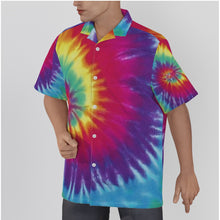 Load image into Gallery viewer, Ti Amo I love you - Exclusive Brand - Men's - Rainbow Tie-Dye - Hawaiian Shirt With Button Closure - Sizes XS-8XL