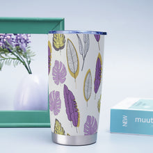 Load image into Gallery viewer, Ti Amo I love you - Exclusive Brand - London Hue, Teak & Trendy Pink Leaves - Tumbler 20oz