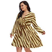 Load image into Gallery viewer, Ti Amo I love you - Exclusive Brand  - Women's Plus Size - V-neck Dress With Waistband