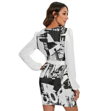 Load image into Gallery viewer, Ti Amo I love you - Exclusive Brand - Women's Long Sleeve Dress With Waist Belt