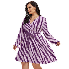 Load image into Gallery viewer, Ti Amo I love you - Exclusive Brand - Women's Plus Size - V-neck Dress With Waistband