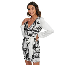 Load image into Gallery viewer, Ti Amo I love you - Exclusive Brand - Women's Long Sleeve Dress With Waist Belt