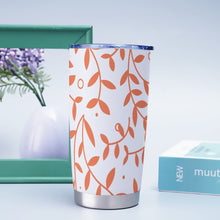 Load image into Gallery viewer, Ti Amo I love you - Exclusive Brand  - White with Japonica Leaves - Tumbler 20oz