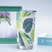 Load image into Gallery viewer, Ti Amo I love you - Exclusive Brand - White with Monstera Leaf - Tumbler 20oz