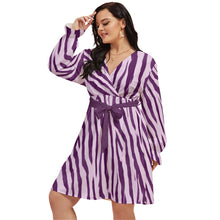 Load image into Gallery viewer, Ti Amo I love you - Exclusive Brand - Women's Plus Size - V-neck Dress With Waistband