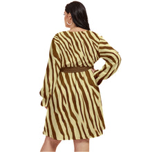 Load image into Gallery viewer, Ti Amo I love you - Exclusive Brand  - Women's Plus Size - V-neck Dress With Waistband