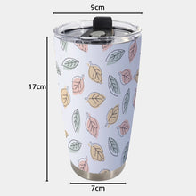 Load image into Gallery viewer, Ti Amo I love you Exclusive Brand  - White with Hit Gray, Cameo &  Cavern Pink Leaves - Tumbler 20oz