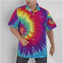 Load image into Gallery viewer, Ti Amo I love you - Exclusive Brand - Men's - Rainbow Tie-Dye - Hawaiian Shirt With Button Closure - Sizes XS-8XL