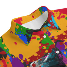 Load image into Gallery viewer, Ti Amo I love you - Exclusive Brand - Rainbow Paint Splatter Cats - Women's Loose Elastic-Back Shirt With Long Sleeves