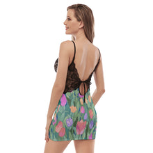 Load image into Gallery viewer, Ti Amo I love you - Exclusive Brand - Tulip - Women's Back Straps Cami Dress With Lace