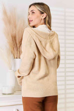 Load image into Gallery viewer, Woven Right Button-Down Long Sleeve Hooded Sweater