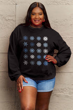 Load image into Gallery viewer, Simply Love Full Size Snowflakes Round Neck Sweatshirt