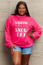 Load image into Gallery viewer, Simply Love Full Size WISHING FOR A SNOW DAY Round Neck Sweatshirt